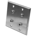 Seismic Audio - Stainless Steel Wall Plate - 2 Gang - Four 1/4" TRS Stereo Jacks