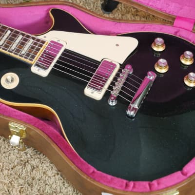 Video! 2018 Gibson Guitar Center 1975 Les Paul Deluxe Tribute Basalt Blue Sparkle image 2