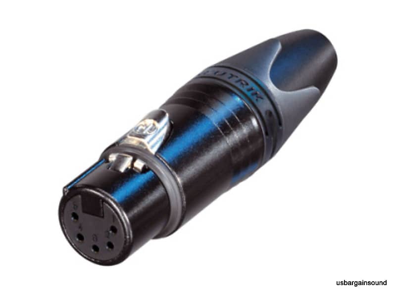 Neutrik NC5FXX-B 5 Pin DMX Plug Female XLR Cable Lighting Connector Black / Gold image 1