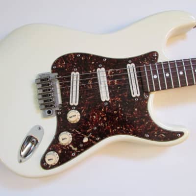 1990's Buscarino Strat Style Electric White w/HSC & Duncans VG for sale