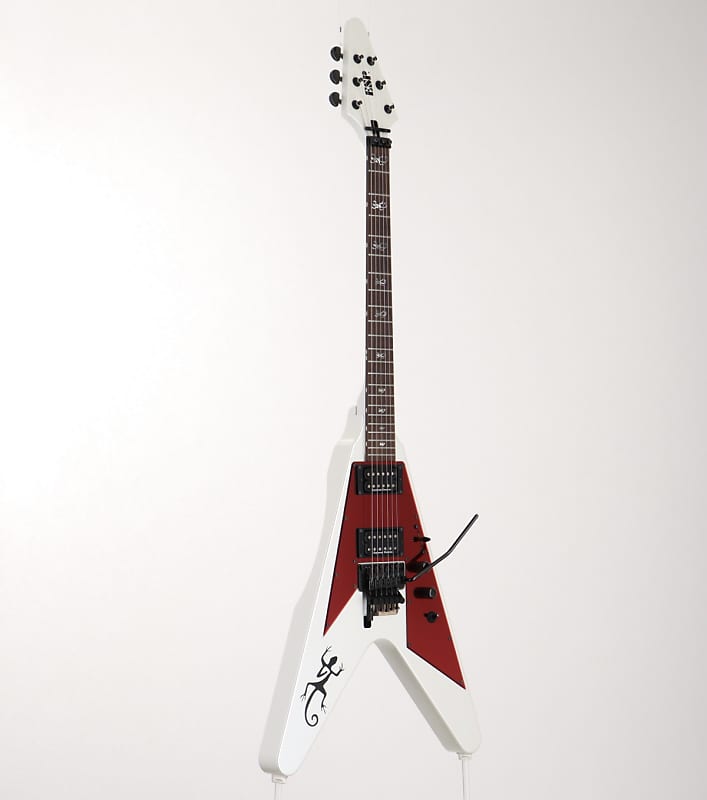 ギター ESP YUKI LIZARD SPECIAL V ESP LIZARD SPECIAL V Yuki-Model MOD Pearl White (S/N:S1339103) (12