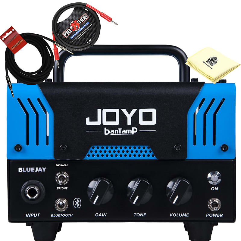 JOYO BlueJay Bantamp 20w Pre Amp Tube Hybrid Guitar Amp head with 2 Instrument Cable and Zorro Cloth image 1