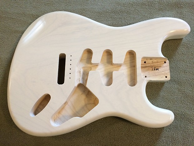MJT Guitars Strat Body Nitro Finish Non Relic Translucent Blonde White FREE SHIPPING