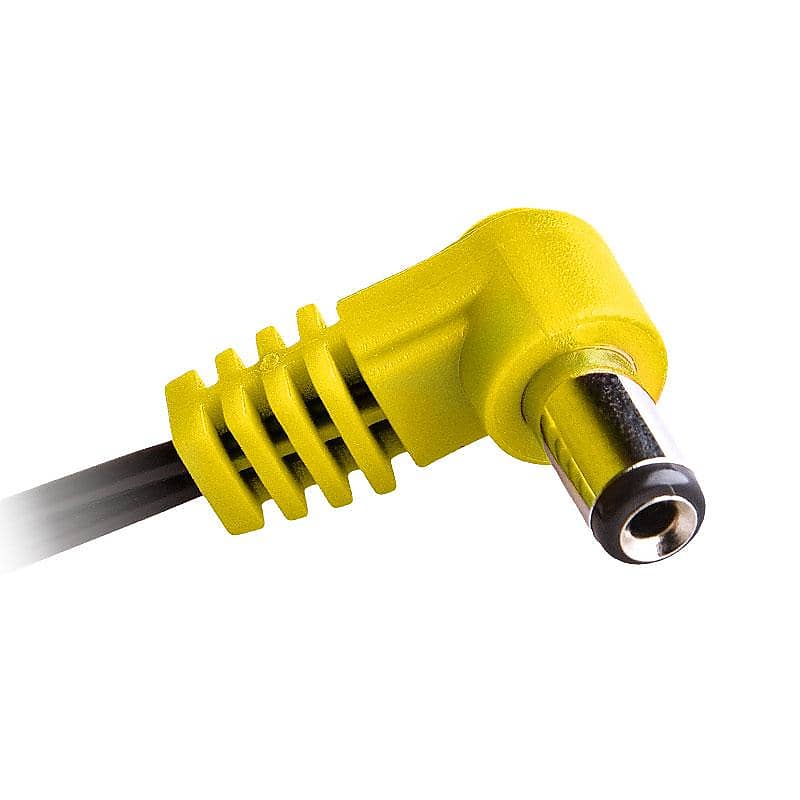 Cioks 3050 Flex 3 50cm (20″) 5,5/2,5mm Center Negative Angled DC plug (Yellow) image 1