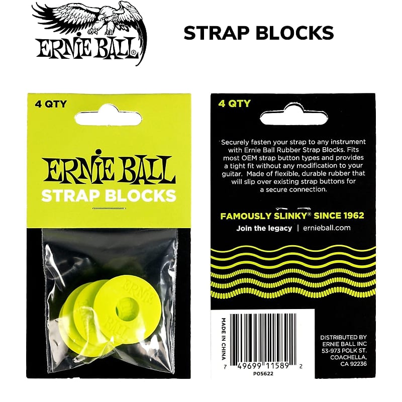 Ernie Ball Guitar Strap Blocks Locks 4 ElectricBassAcoustic Reverb