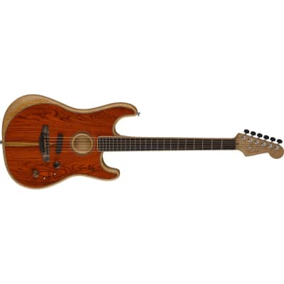 Fender American Acoustasonic Stratocaster Acoustic Guitar, Ebony Fingerboard, Cocobolo image 11