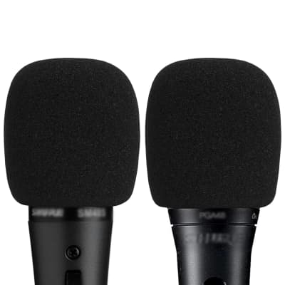 Microphone Foam Windscreen Compatible With Shure Sm48, Sm86, Pga48, Sm58Lc, Beta58A, Wa713 Handheld Vocal Microphone Antipop Foam Cover, Sponge Foam Filter, Mic Wind Cover (Black) 2 Pack
