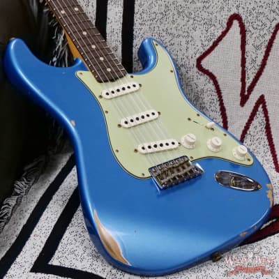 Fender Custom Shop 1962 Stratocaster Hand-Wound Pickups AAA Dark Rosewood Slab Board Relic Lake Placid Blue 7.65 LBS image 8