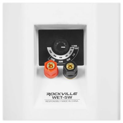 4) Rockville WET-5W 70V 5.25" IPX55 White Commercial Indoor/Outdoor Wall Speakers image 7