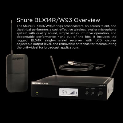 Shure BLX14R/W93 Rackable Wireless System w/ WL93 Lavalier J10 image 2