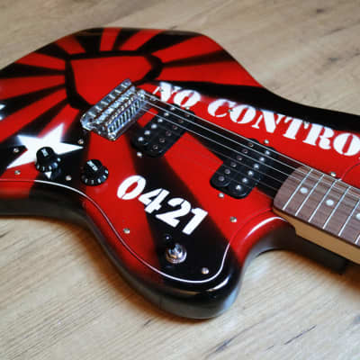 Custom Squier Jazzmaster Skullcat Guitars Qnstang No Control Punkrock Stencil image 2