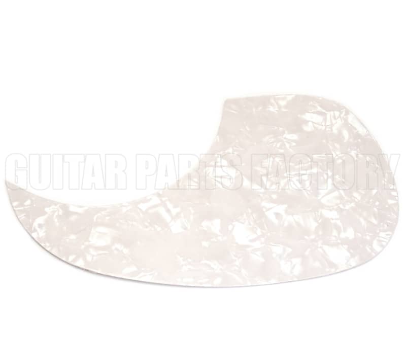 PG28LH Lefty White Pearloid Teardrop Acoustic Pickguard Reverb