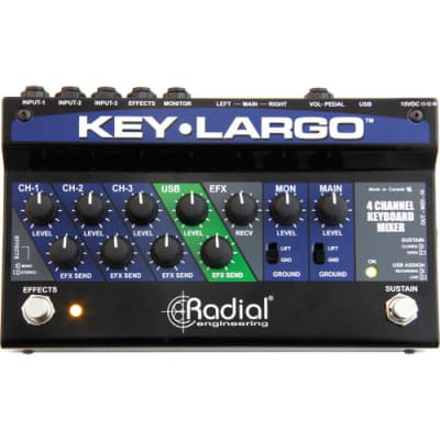 Radial Engineering - Key-Largo - Keyboard Mixer and Performance Pedal w/ Balanced DI Outlets image 1