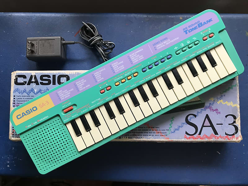 Casio SA-3 Seafoam Green MINT w Original Box! Rare Vintage Synth Sicko Mode  preset!(Yamaha, PSS)