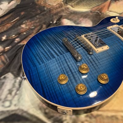 BLUE AXCESS 🦋! 2013 Gibson Custom Shop Les Paul Standard Axcess Figured Trans Translucent Transparent Blue Burst Ocean Water Blueberry F Flamed Maple Top Special Order Limited Edition Exclusive Run Coil Split 496R 498T ABR-1 Stopbar Tailpiece Modern image 6