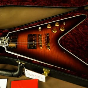 Gibson Flamethrower Flying V Ultima Bourbon Burst Custom Electric Guitar image 11