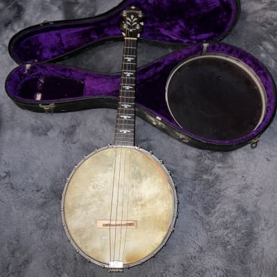 Langstyle Banjo uke :travel tenor banjo 1920’s - Walnut Laquer Nickel Parts image 4