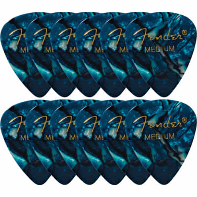Fender 351 Shape Premier Celluloid Guitar Picks, Medium, Ocean Turquoise, 12-Pack image 2