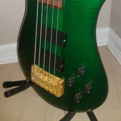 Spector Euro 5 NS-5CR FM 1999-2000 Green Bass Neck-Thru EMG Made in Czech for Repair or Pieces image 4
