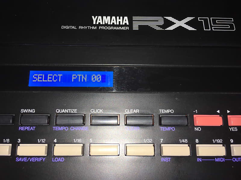 Yamaha RX 11/15 Digital Rhythm Programmer LCD Display - Plug n Play, blue background and white characters, 14 pin connector image 1