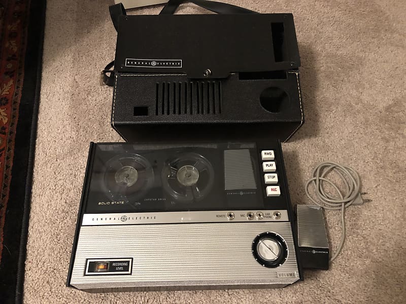 General Electric Capstan Drive Tape Recorder w/ Two Reverb