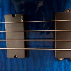 ESP LTD SURVEYOR-414 Quilted Maple 4-String Electric Bass Guitar See-Thru Blue image 3
