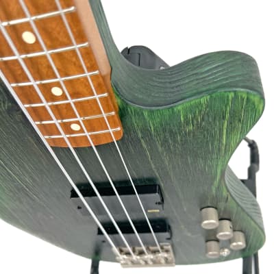 Offbeat Guitars "Jacqueline" aka "Jax" 32" Medium Scale Bass in Emerald City Eclipse with Active EMG Pickups image 9