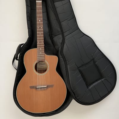 Takamine Classical Cutaway Acoustic Guitar with preamp, electric-profile slim neck image 21