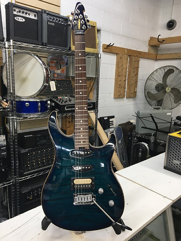 PEAVEY USA ST Flame Top  1991 Blue Burst Maple Flame Stop image 1