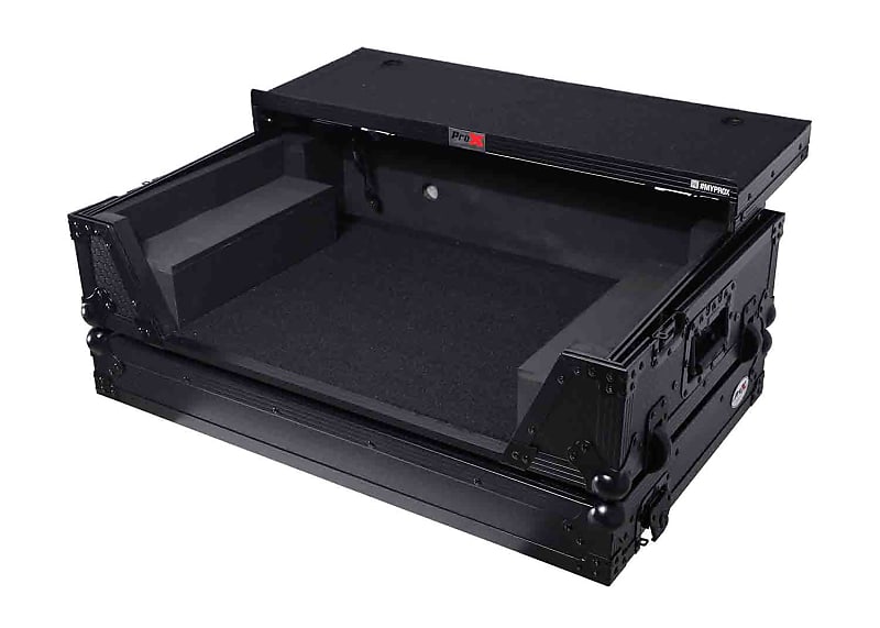 ProX XS-SX1K2U WLTBL LED Black Flight Road Case+Shelf+Wheels