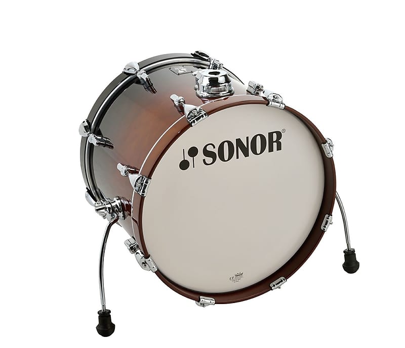 Sonor AQ2 Maple 14" (Diameter) x13" (Depth) Bass Drum with Riser - Brown Fade image 1