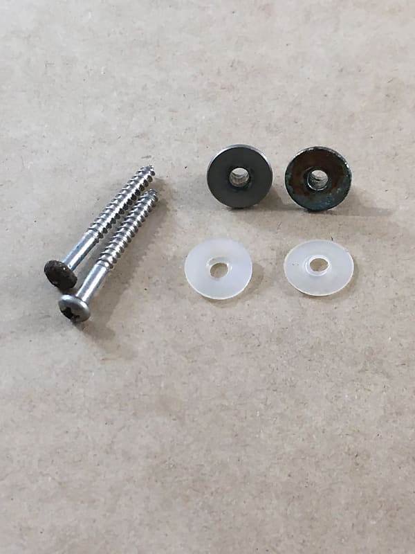 Two Philips Schaller Style Locking Strap Button Guitar Relic Parts Repair Aged image 1