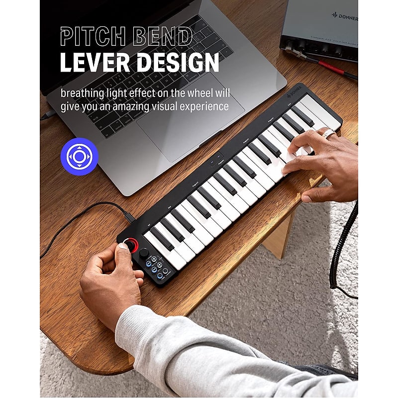32-32 touches Mini piano numérique / clavier avec haut-parleurs intégrés,  300 tonalités intégrées, 40 chansons de démonstration et connexion USB-midi