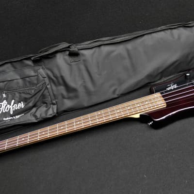 Hofner Shorty Solid Body TRAVEL Electric Bass Guitar HCT-SHB-RB Root Beer with Gig Bag 30" scale image 2