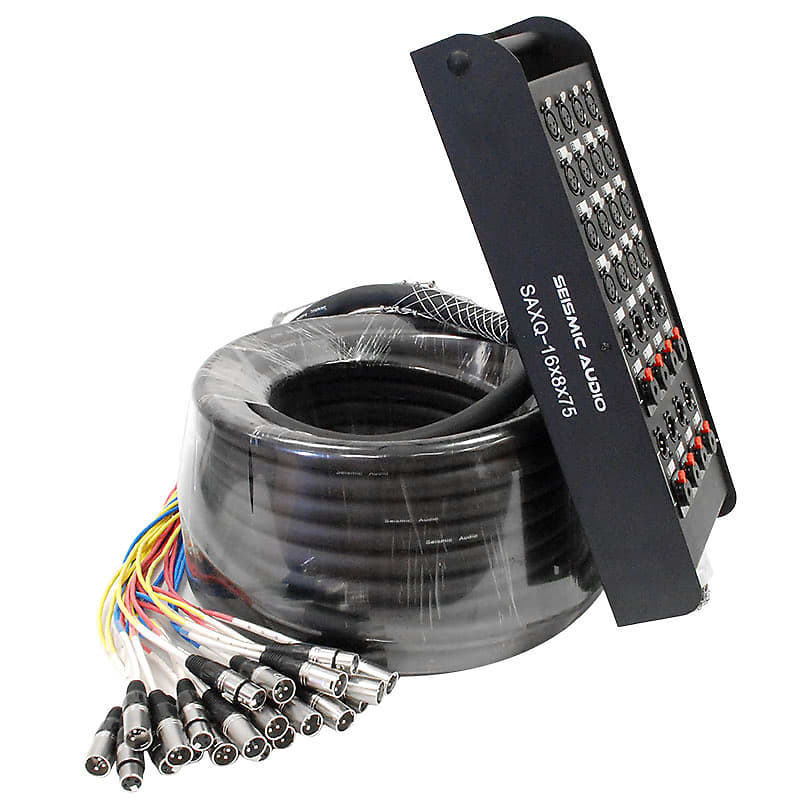 SEISMIC AUDIO 16 Channel 75' XLR Stage Snake Cable with 1/4" Returns on Box image 1