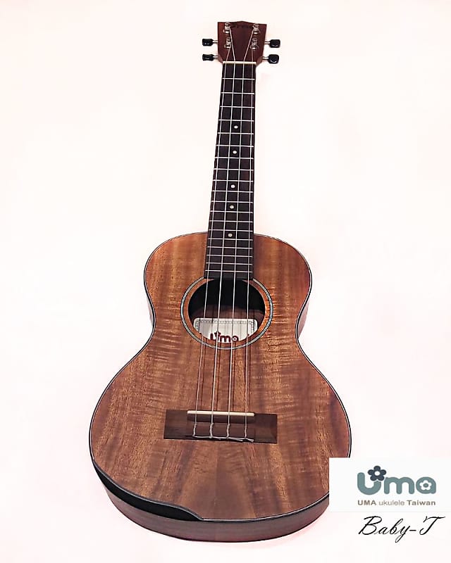 Uma Taiwan Baby-T all Acacia koa Long-scale neck Concert ukulele with  armrest image 1