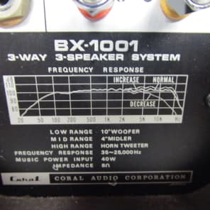 【激レア】CORAL BX-1000 3-WAY 3-SPEAKER ペア 激レア】CORAL BX-1000 3-WAY 3-SPEAKER ペア