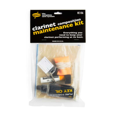 Clarinet Maintenance Kit: Clarinet Chamois Swab Mouthpiece Brush Tube Cork Grease Thumb Cushions etc image 1