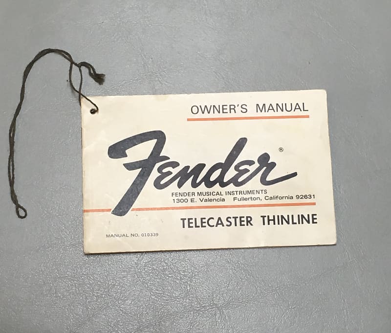 Vintage 1971 Fender Telecaster Thinline Guitar Owners Manual Reverb