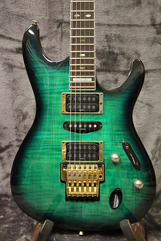Ibanez S540 FM Custom 1996 Green Burst | Reverb