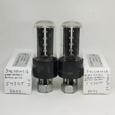 SYLVANIA JAN 5Y3GT VT-197A TIGHT MATCH PAIR BLACK PLATE D GETTER TEST NOS  VINTAGE 1955 | Reverb