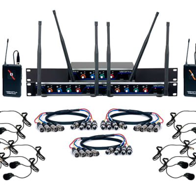 VocoPro DIGITAL PLAY 12 Channel UHF Wireless Headset Lapel Mic System