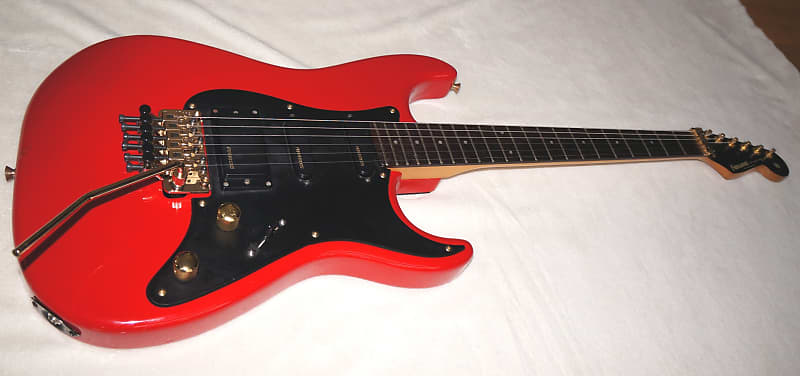 Fernandes Stratocaster / Strat FST-55 Red Floyd Rose The Function 24.75”  Scale Rare OOP