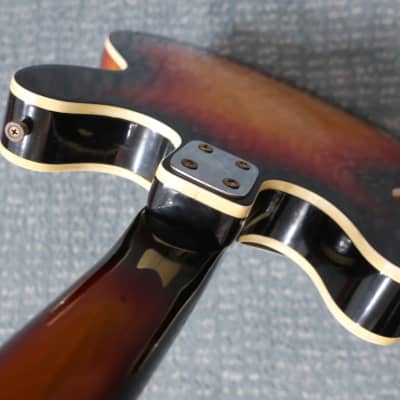 Vintage 1960s Kappa Continental Hollow Body Guitar Sunburst Finish Original No Case 335 Style Original Bigsby Bridge image 13