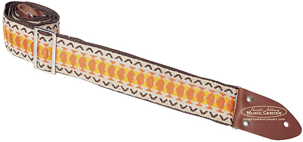 Henry Heller HVDX-04 Vintage Deluxe Reissue Guitar Strap Jacquard Weave With Brown Poly Backing image 1