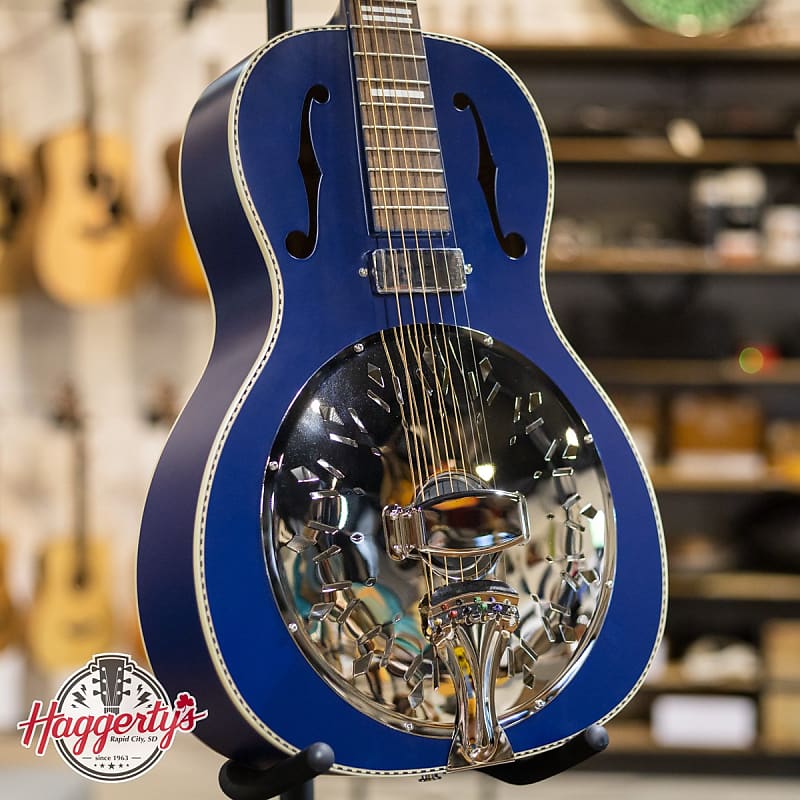 Recording King Dirty 30s Minnie Bucker Resonator, Matte Blue Reverb