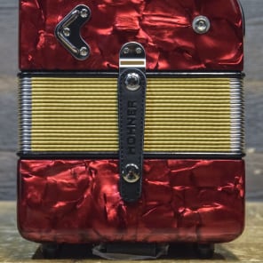 Hohner Corona II 3-Row 12-Bass 31-Button G/C/F Red Diatonic Accordion w/Bag image 6