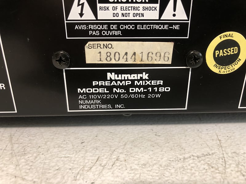 Numark DM-1180 Mixer Preamp DJ Audio Audiophile Vintage HiFi