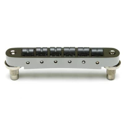 ResoMax NV2 4mm Tune-O-Matic Bridge w/ String Saver Saddles (Select Finish) (PS-8843) - Chrome image 11