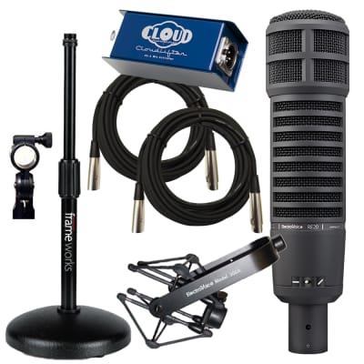 Electro-Voice RE20 Large-Diaphragm Dynamic Microphone - Black CLOUDLIFTER BUNDLE